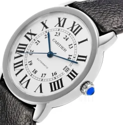 Ronde Silverfärgad/Läder Ø42 mm