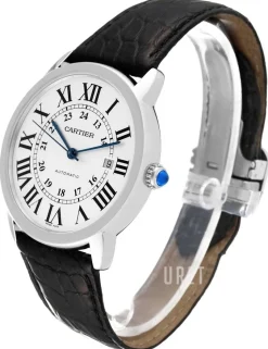 Ronde Silverfärgad/Läder Ø42 mm