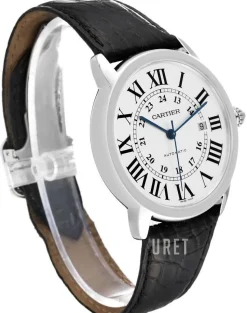 Ronde Silverfärgad/Läder Ø42 mm