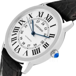 Ronde Silverfärgad/Läder Ø42 mm