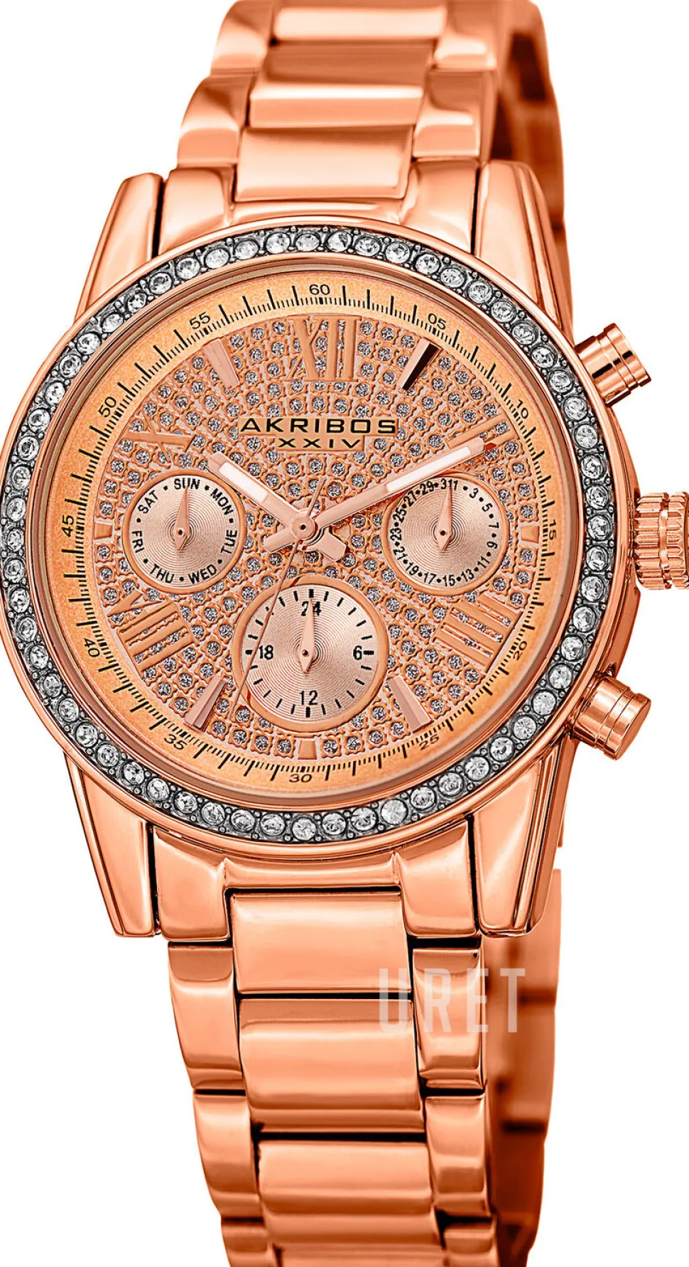 Roséguldstonad/Roséguldstonat stål Ø37 mm