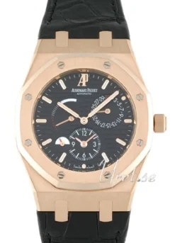 Royal Oak Dual Time Svart/Läder Ø39 mm