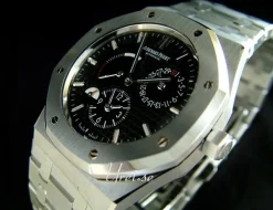 Royal Oak Dual Time Svart/Stål Ø39 mm