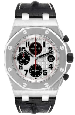 Royal Oak Offshore Chronograph Silverfärgad/Läder Ø42 mm