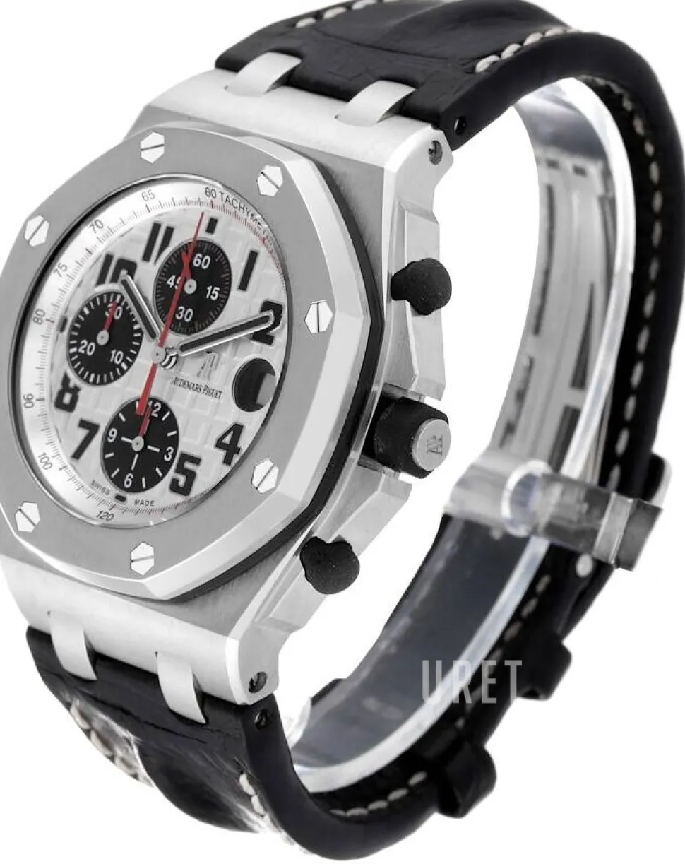 Royal Oak Offshore Chronograph Silverfärgad/Läder Ø42 mm