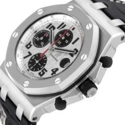 Royal Oak Offshore Chronograph Silverfärgad/Läder Ø42 mm