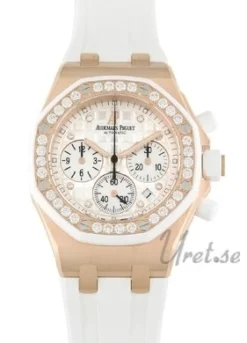 Royal Oak Offshore Lady Chronograph Vit/Gummi Ø37 mm