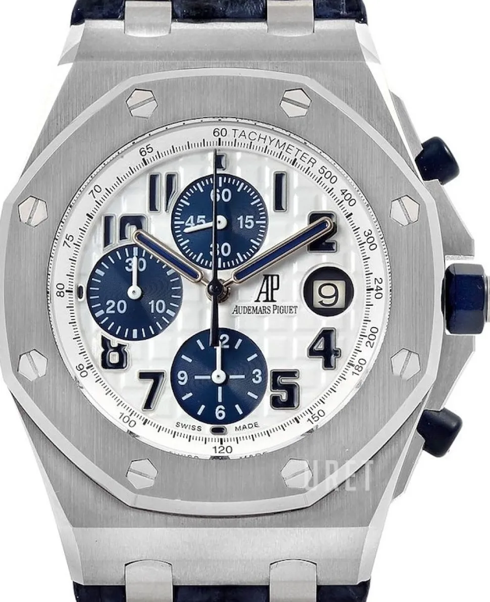 Royal Oak Offshore Navy Chronograph Vit/Läder Ø42 mm