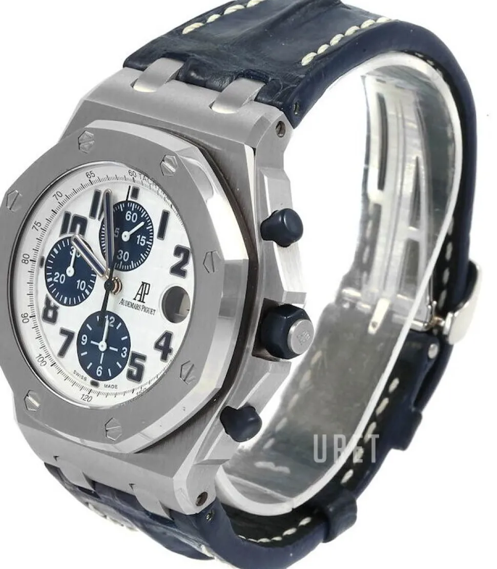 Royal Oak Offshore Navy Chronograph Vit/Läder Ø42 mm