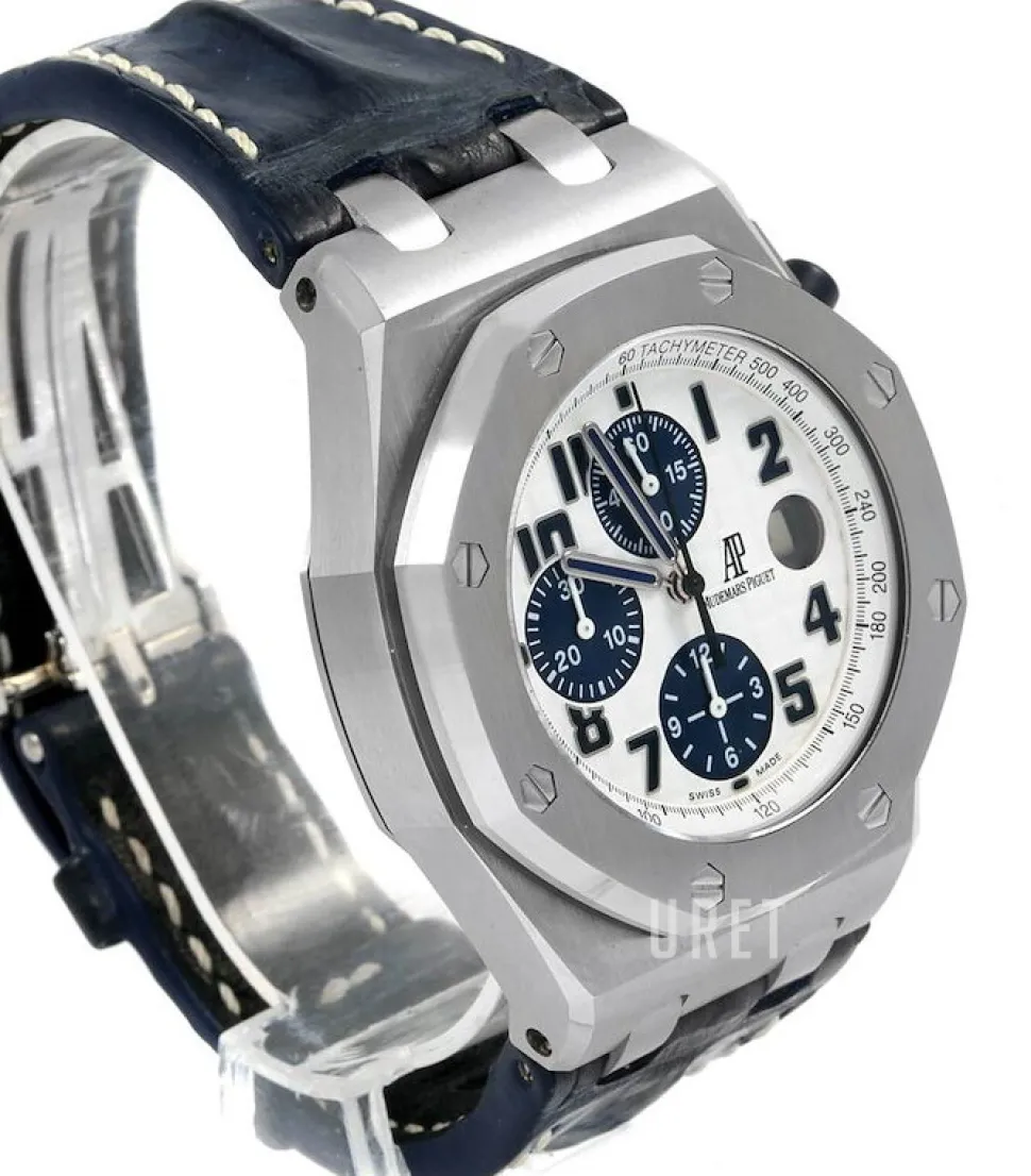 Royal Oak Offshore Navy Chronograph Vit/Läder Ø42 mm