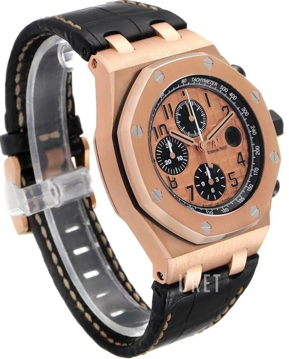 Royal Oak Offshore Roséguldstonad/Läder Ø42 mm