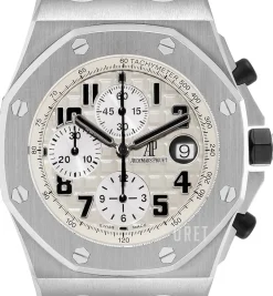 Royal Oak Offshore Safari Chronograph Vit/Läder Ø42 mm