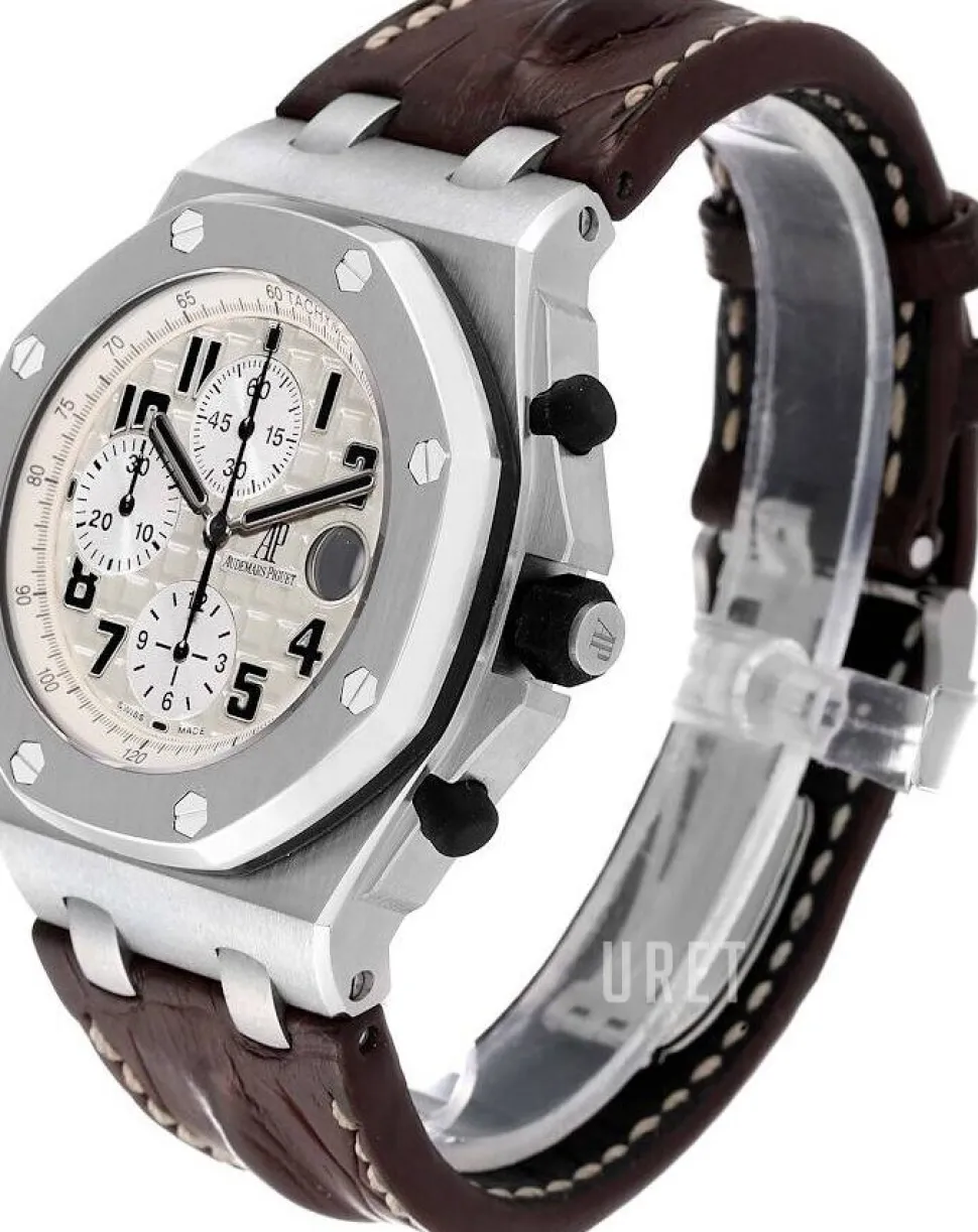 Royal Oak Offshore Safari Chronograph Vit/Läder Ø42 mm