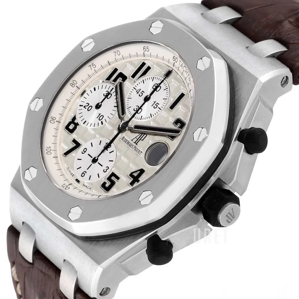 Royal Oak Offshore Safari Chronograph Vit/Läder Ø42 mm