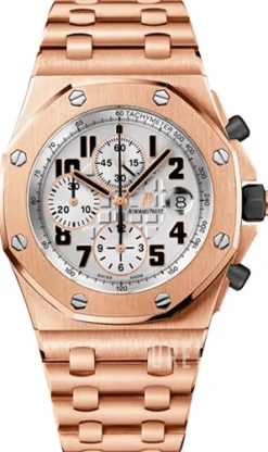 Royal Oak Offshore Silverfärgad/18 karat roséguld Ø42 mm