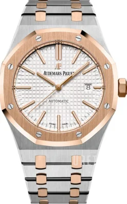 Royal Oak Silverfärgad/18 karat roséguld Ø41 mm