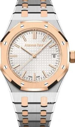 Royal Oak Silverfärgad/18 karat roséguld Ø37 mm