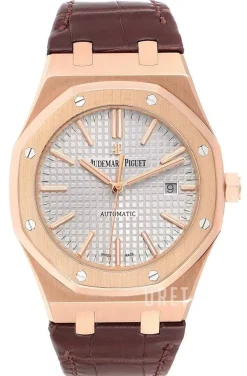 Royal Oak Silverfärgad/Läder Ø41 mm