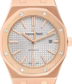 Royal Oak Silverfärgad/Läder Ø41 mm