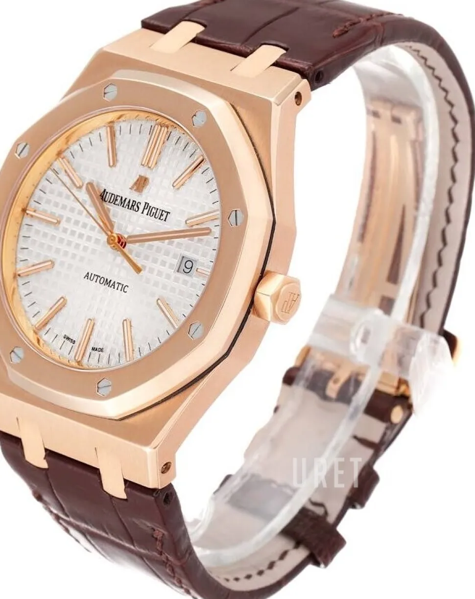 Royal Oak Silverfärgad/Läder Ø41 mm