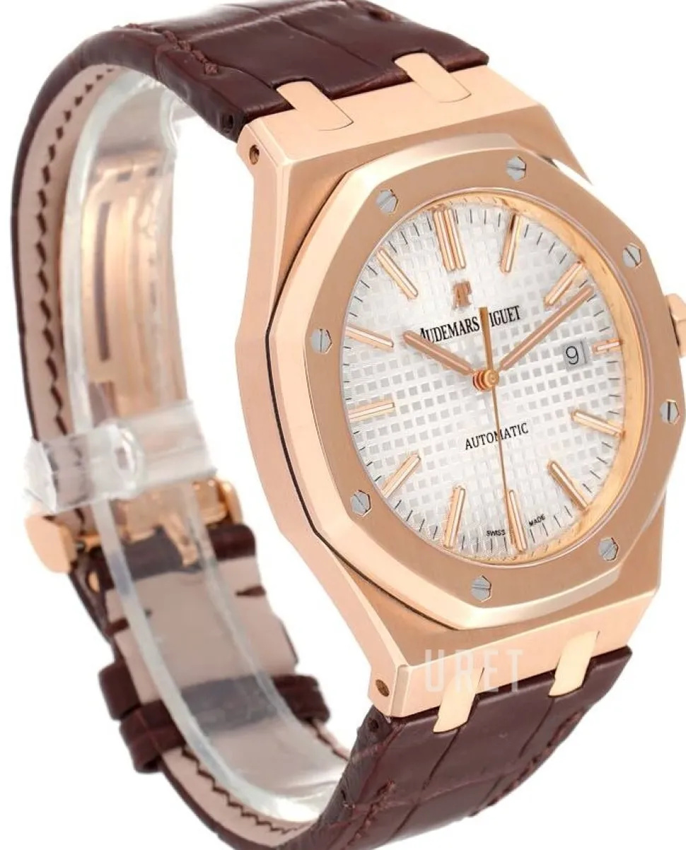 Royal Oak Silverfärgad/Läder Ø41 mm