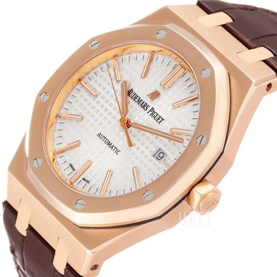 Royal Oak Silverfärgad/Läder Ø41 mm