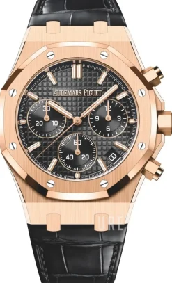 Royal Oak Svart/Läder Ø41 mm