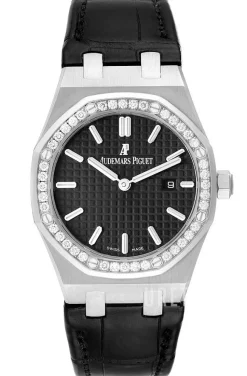 Royal Oak Svart/Läder Ø33 mm