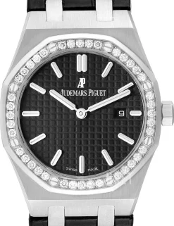 Royal Oak Svart/Läder Ø33 mm