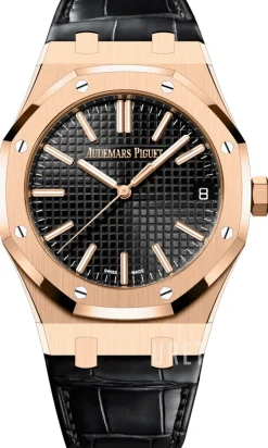 Royal Oak Svart/Läder Ø41 mm