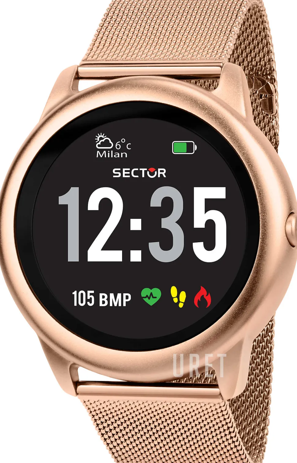 S-01 LCD/Roséguldstonat stål Ø46 mm