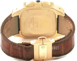 Santos 100 Silverfärgad/Läder 43x43 mm