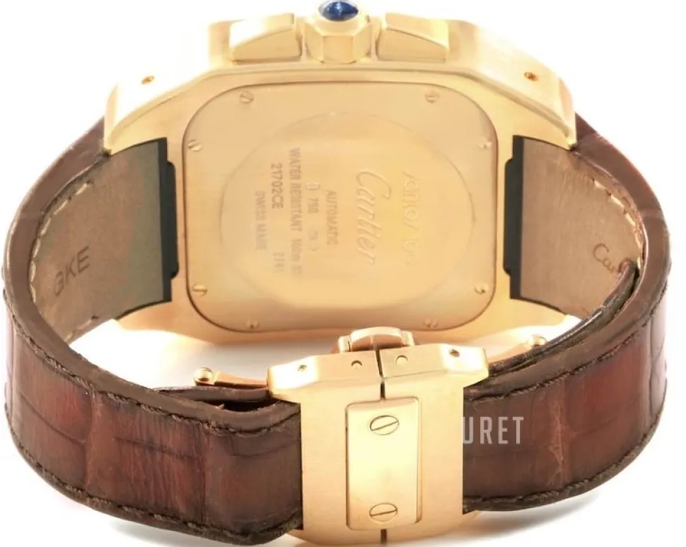 Santos 100 Silverfärgad/Läder 43x43 mm