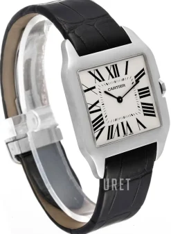 Santos Dumont Silverfärgad/Läder 35x29 mm