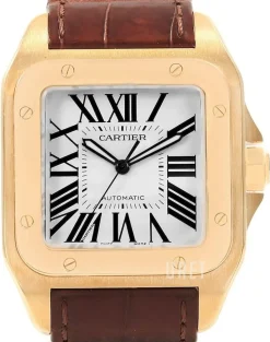 Santos Santos 100 Silverfärgad/Läder 38x38 mm