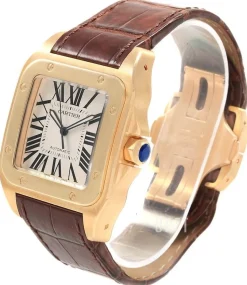 Santos Santos 100 Silverfärgad/Läder 38x38 mm