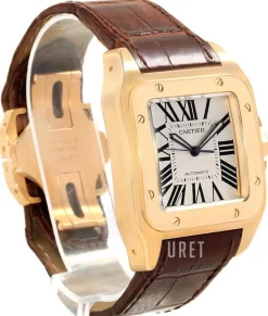 Santos Santos 100 Silverfärgad/Läder 38x38 mm