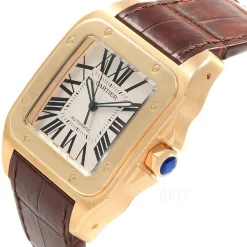 Santos Santos 100 Silverfärgad/Läder 38x38 mm