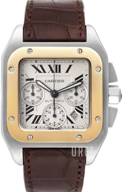 Santos Santos 100 Silverfärgad/Läder 38x38 mm