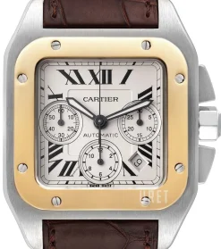 Santos Santos 100 Silverfärgad/Läder 38x38 mm