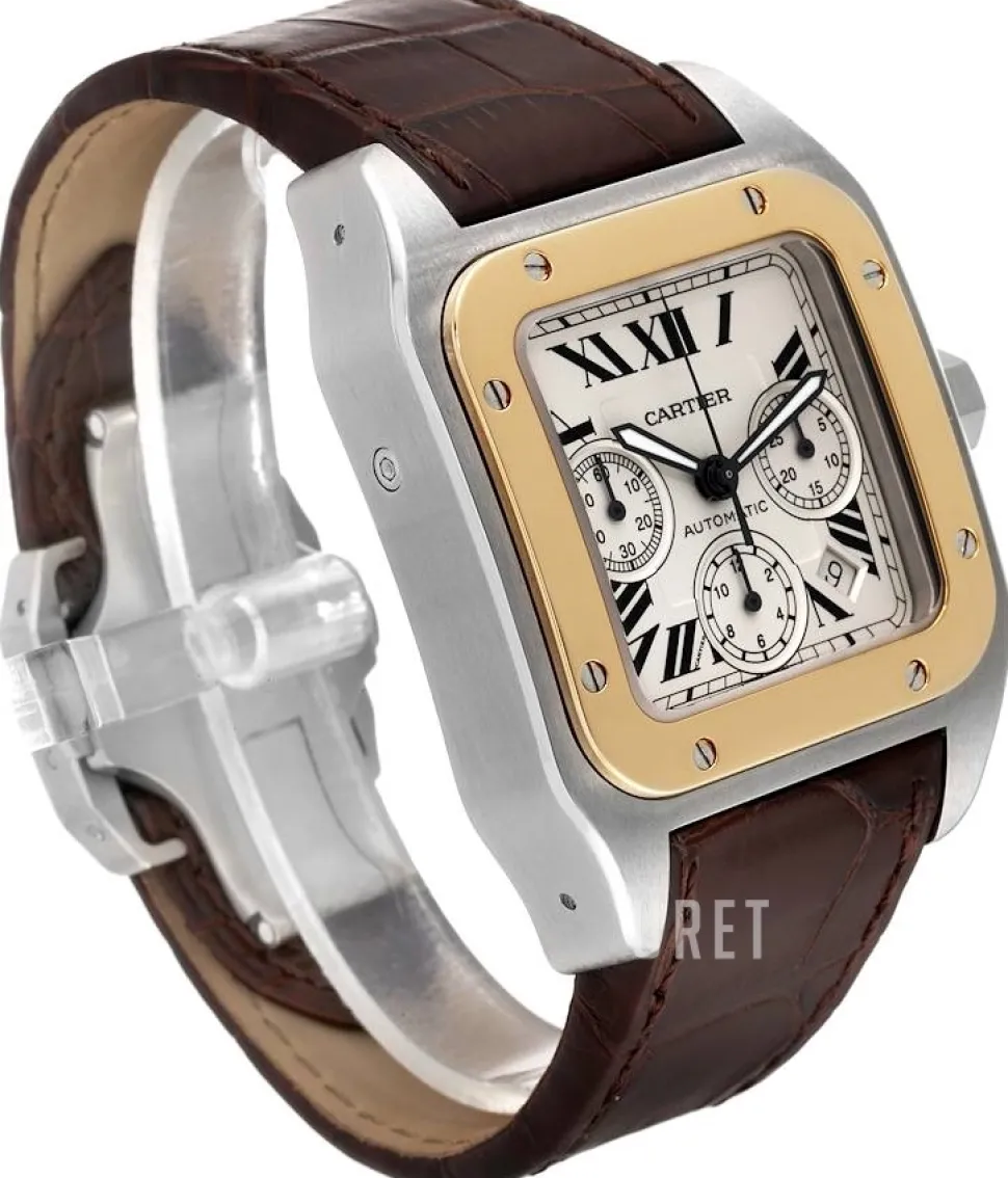 Santos Santos 100 Silverfärgad/Läder 38x38 mm