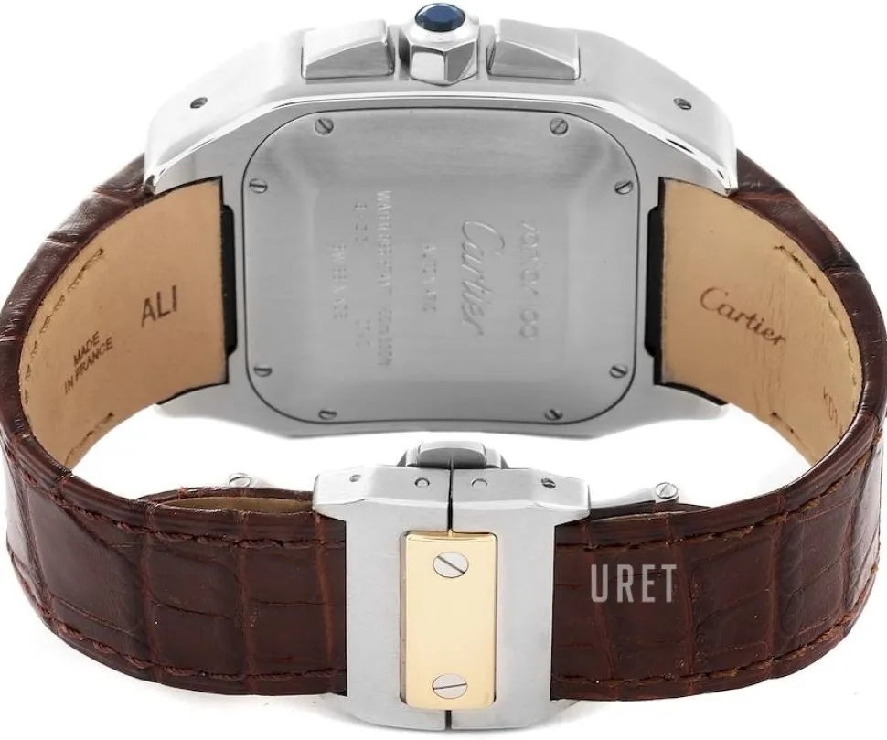 Santos Santos 100 Silverfärgad/Läder 38x38 mm