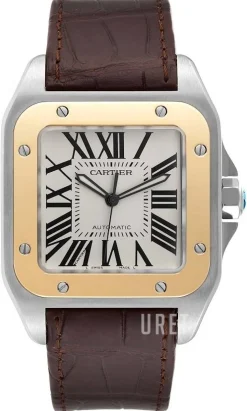 Santos Santos 100 Silverfärgad/Läder 38x38 mm