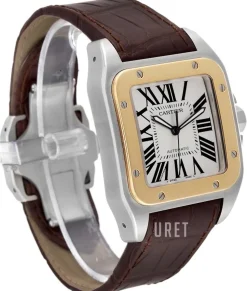 Santos Santos 100 Silverfärgad/Läder 38x38 mm