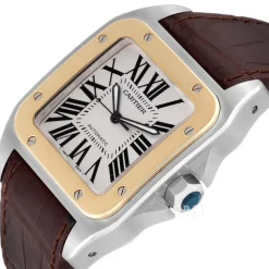 Santos Santos 100 Silverfärgad/Läder 38x38 mm