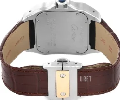 Santos Santos 100 Silverfärgad/Läder 38x38 mm