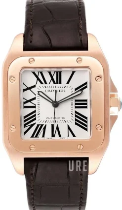 Santos Santos 100 Silverfärgad/Läder 38x38 mm