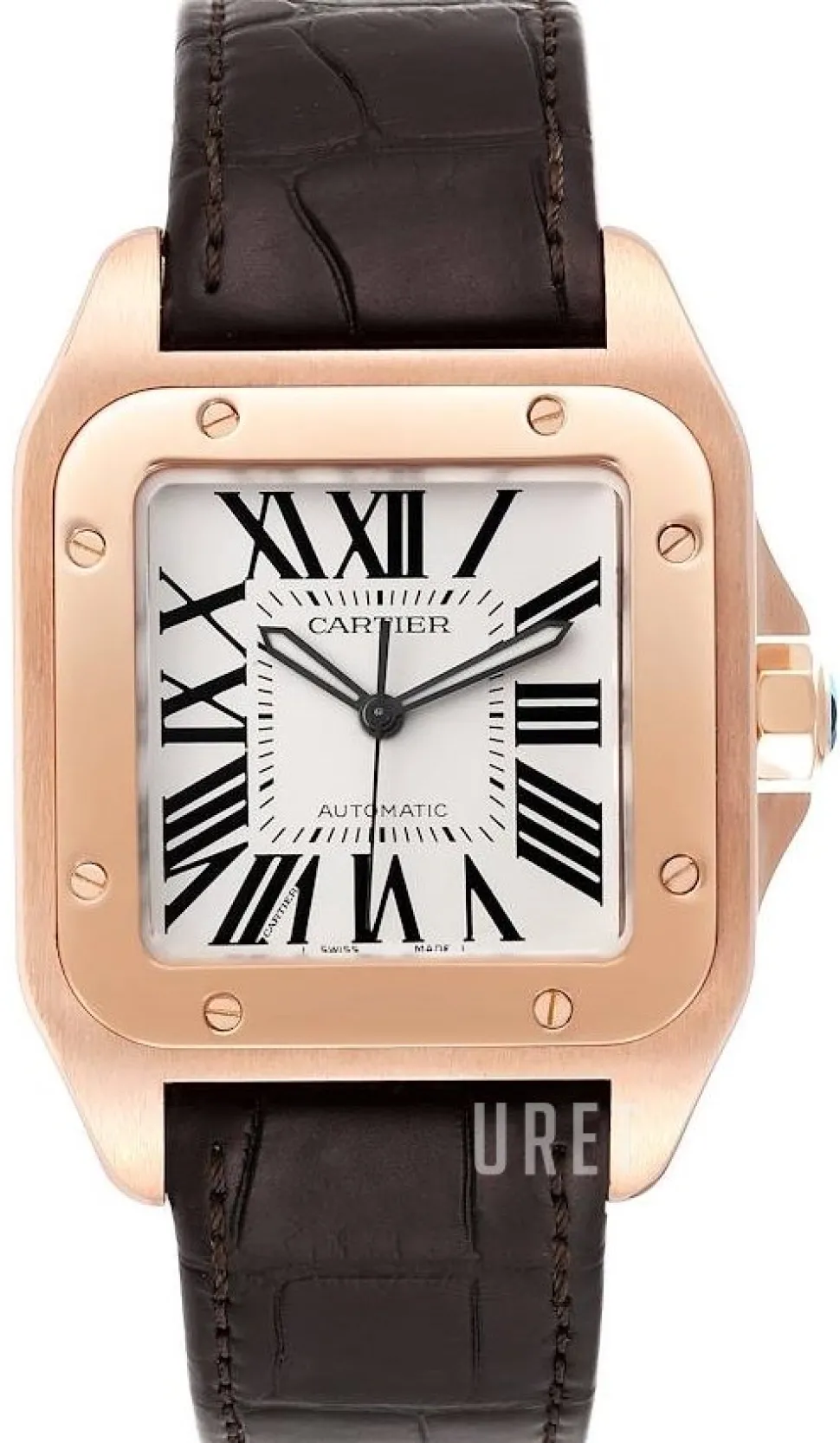 Santos Santos 100 Silverfärgad/Läder 38x38 mm