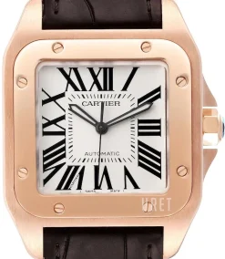 Santos Santos 100 Silverfärgad/Läder 38x38 mm