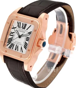 Santos Santos 100 Silverfärgad/Läder 38x38 mm